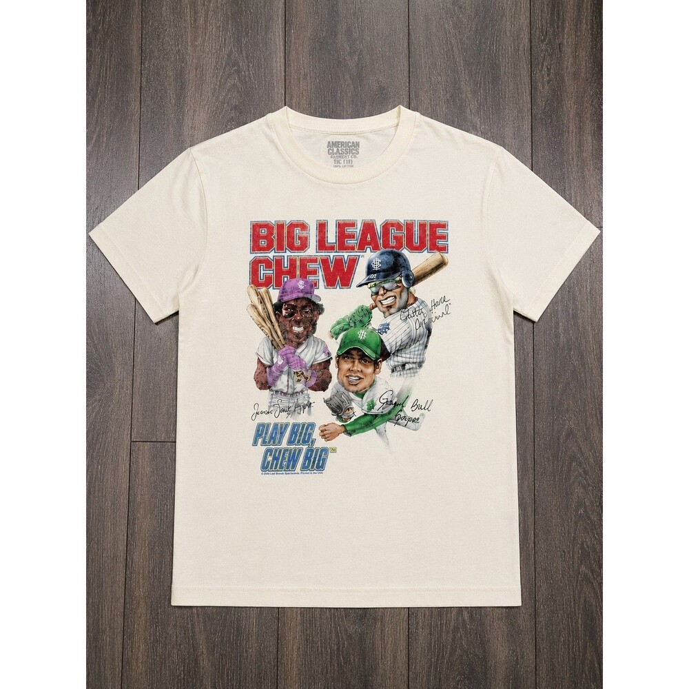 Big League Chew T Shirt Boys XXL 18 Baseball Graphic Tee American Classics Cream